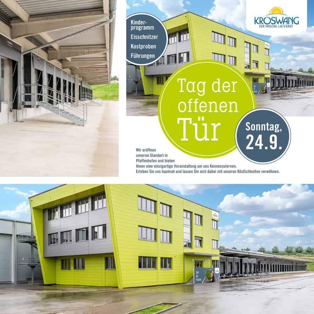 Erleben Sie den „Tag der offenen Tür“ am 24. September bei Kröswang GmbH in Pfaffenhofen, fotografiert von Mica Zeitz. Entdecken Sie unsere modernen Räumlichkeiten und genießen Sie Kinderprogramm, Kostproben und Führungen in Ingolstadt.